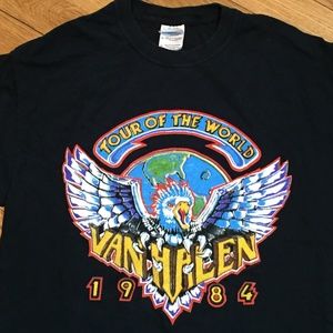 Van Halen 1984 World Tour Rock Band T-Shirt Gildan